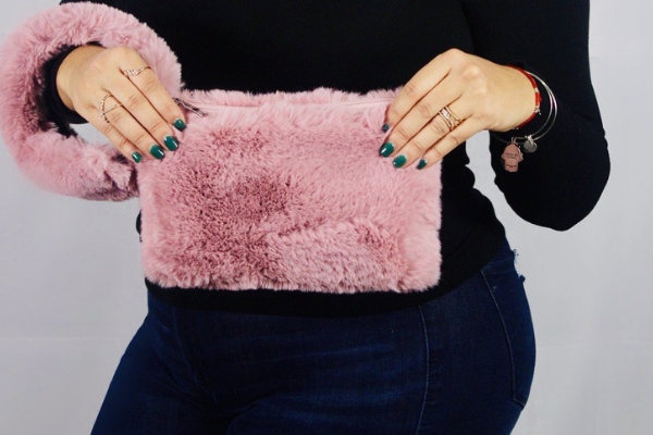 Mini Blush Fur Handbag