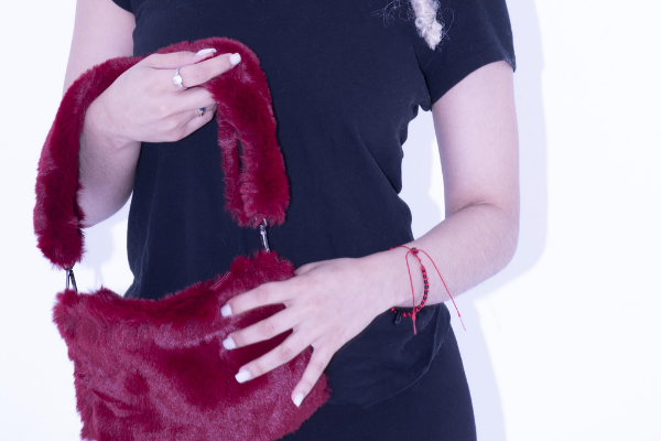 Mini Scarlet Fur Handbag