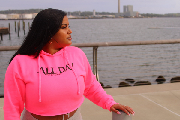 Pink All Day crop hoodie