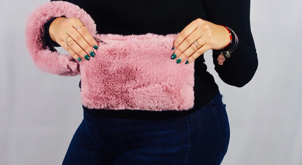 Mini Blush Fur Handbag