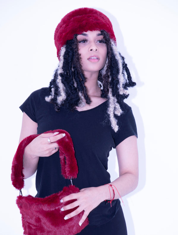 Mini Scarlet Fur Handbag