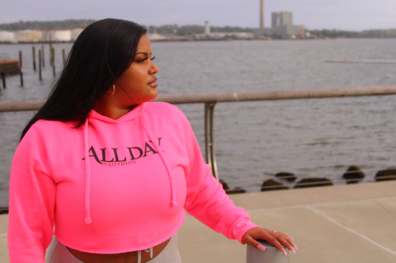Pink All Day crop hoodie