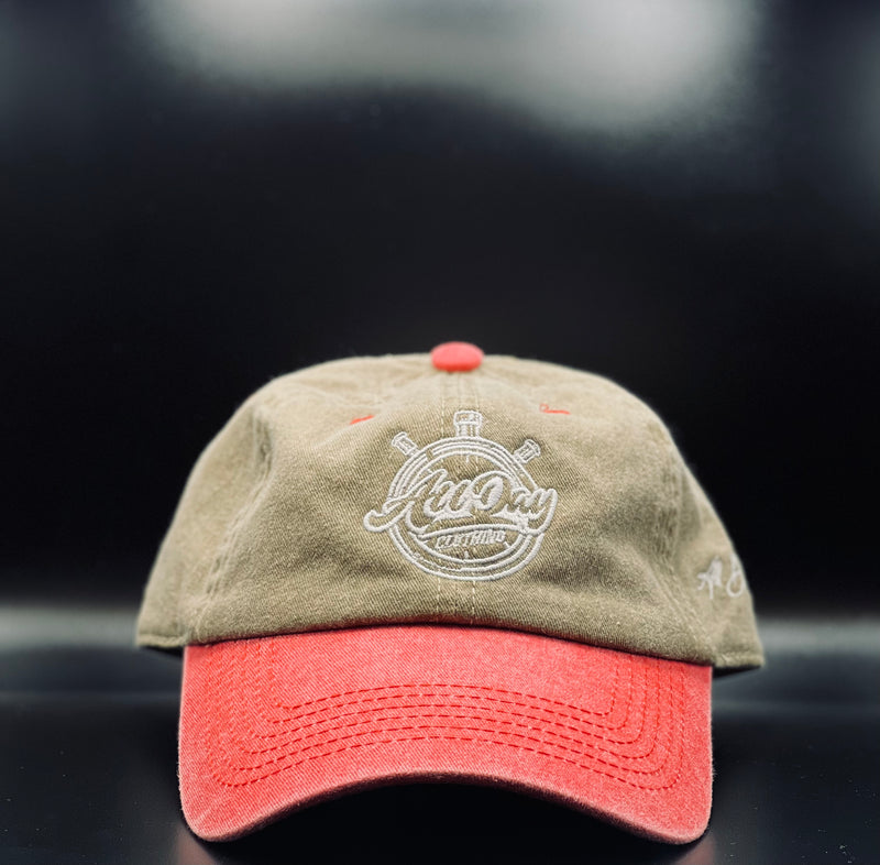 Tan & Red Dad hat