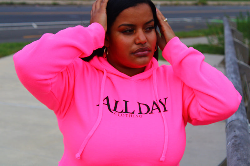 Pink All Day crop hoodie