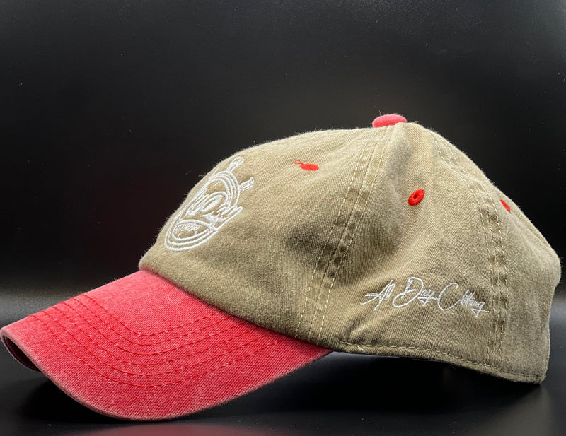 Tan & Red Dad hat