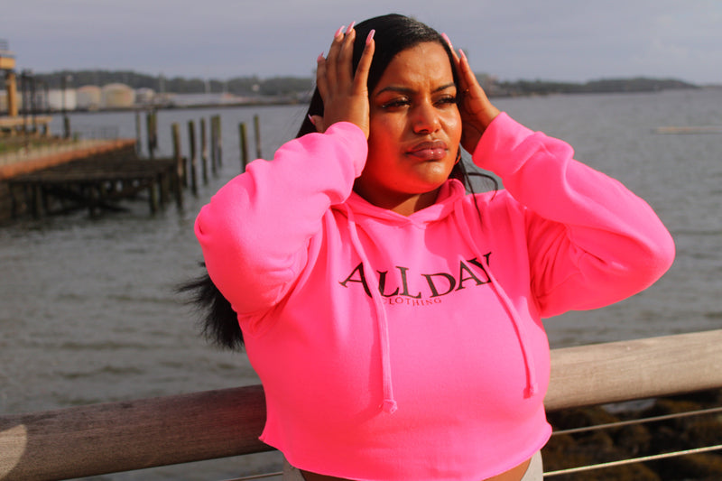 Pink All Day crop hoodie