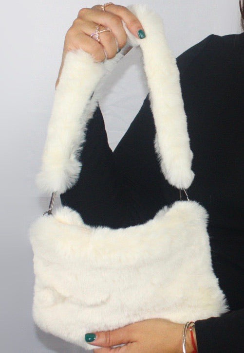 Mini Snow White Fur Handbag