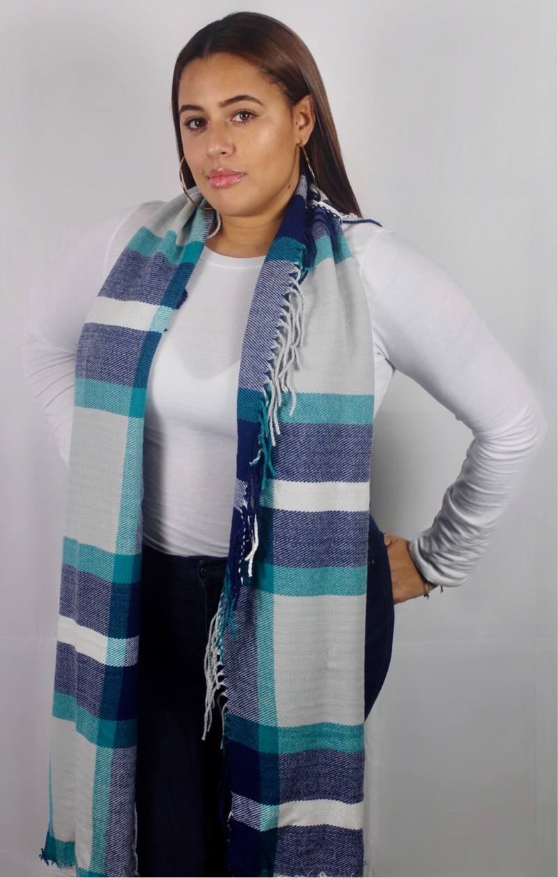 Plaid Knit Scarf